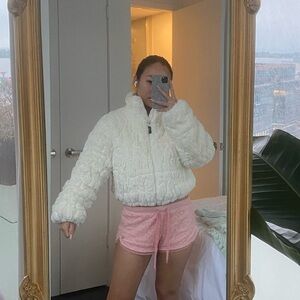 Women's White furry Jacket